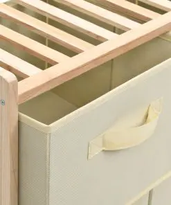 vidaXL Storage Rack with 6 Fabric Baskets Cedar Wood Beige