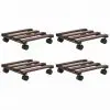 vidaXL Plant Rollers 4 pcs Cedar Wood 25×25 cm