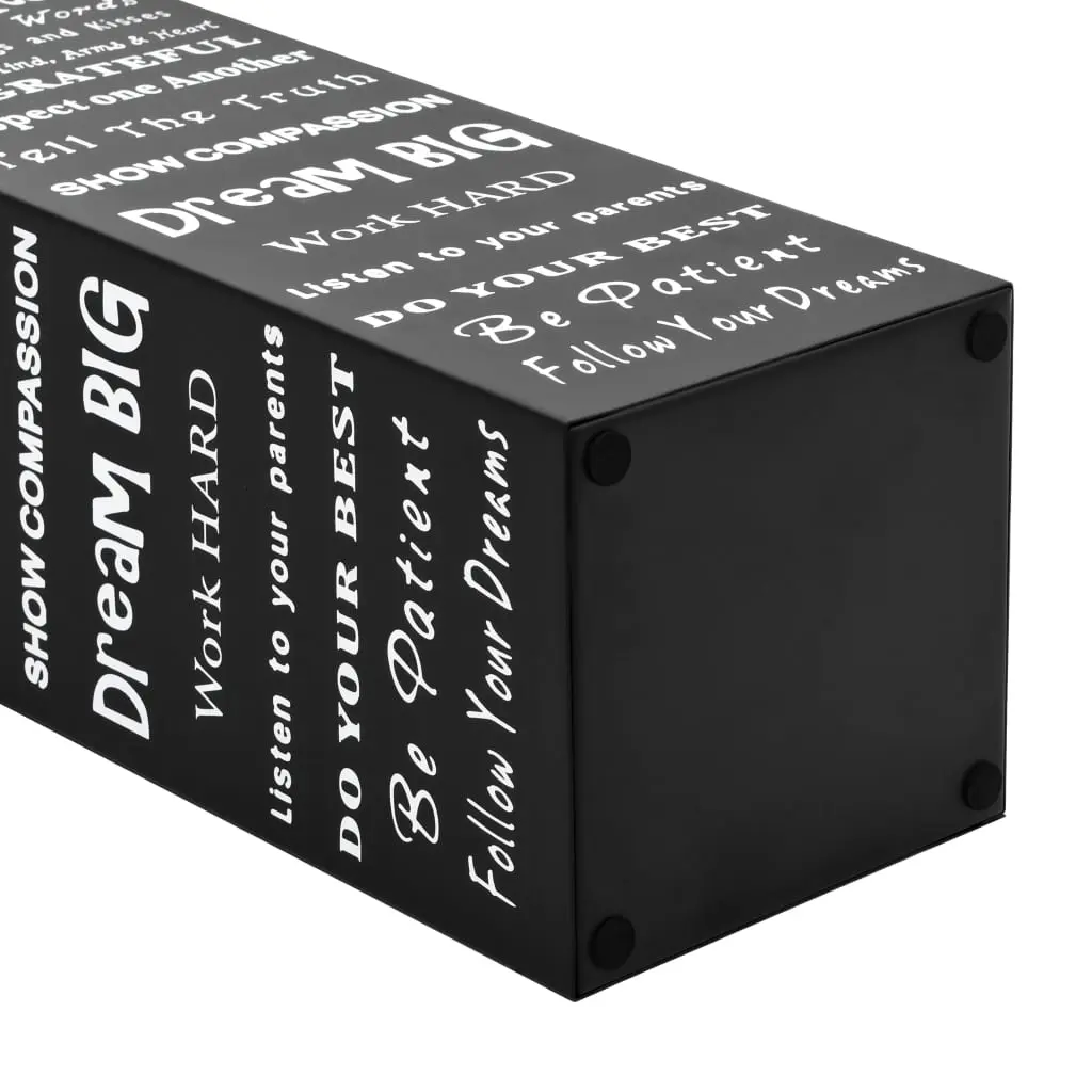 vidaXL Umbrella Stand Text Steel Black