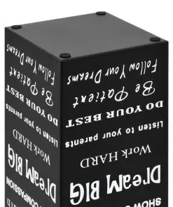 vidaXL Umbrella Stand Text Steel Black