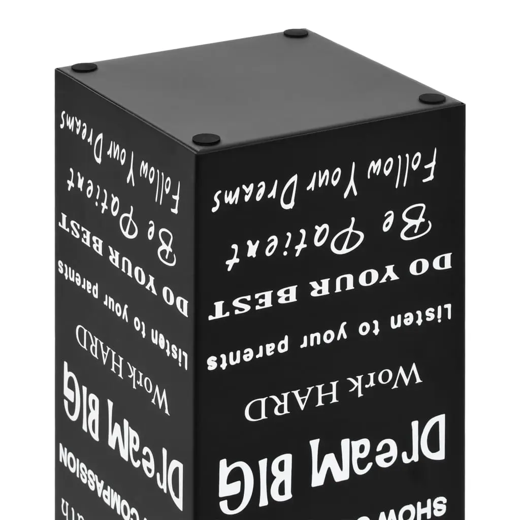 vidaXL Umbrella Stand Text Steel Black