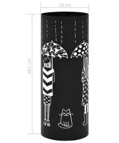 vidaXL Umbrella Stand Women Steel Black