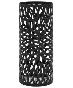vidaXL Umbrella Stand Leaves Steel Black vidaXL Umbrella Stand Leaves Steel Black