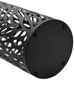 vidaXL Umbrella Stand Leaves Steel Black