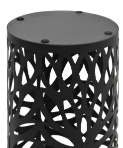 vidaXL Umbrella Stand Leaves Steel Black