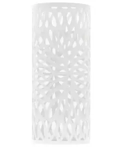 vidaXL Umbrella Stand Leaves Steel White