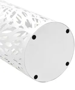vidaXL Umbrella Stand Leaves Steel White