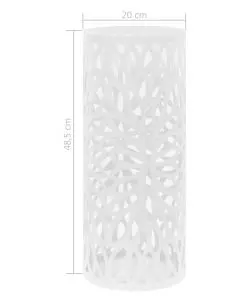 vidaXL Umbrella Stand Leaves Steel White