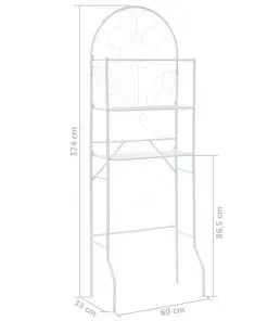 vidaXL Toilet Rack White 60x33x174 cm