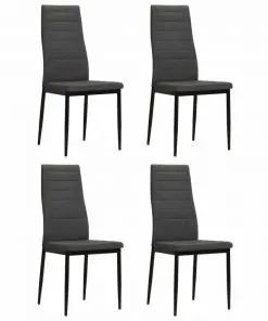 vidaXL Dining Chairs 4 pcs Dark Grey Fabric