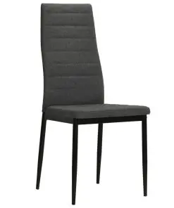 vidaXL Dining Chairs 4 pcs Dark Grey Fabric