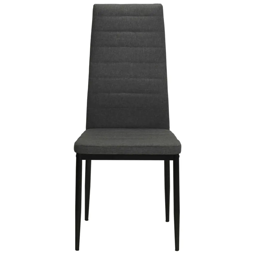 vidaXL Dining Chairs 4 pcs Dark Grey Fabric