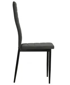 vidaXL Dining Chairs 4 pcs Dark Grey Fabric
