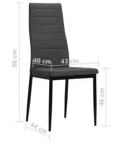 vidaXL Dining Chairs 4 pcs Dark Grey Fabric