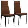 vidaXL Dining Chairs 2 pcs Brown Fabric