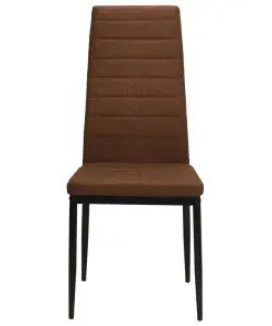 vidaXL Dining Chairs 2 pcs Brown Fabric