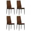 vidaXL Dining Chairs 4 pcs Brown Fabric