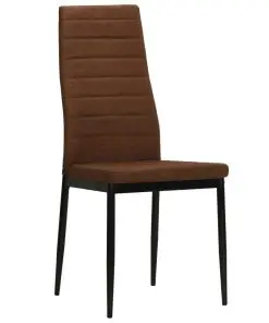 vidaXL Dining Chairs 4 pcs Brown Fabric