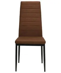 vidaXL Dining Chairs 4 pcs Brown Fabric