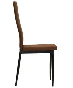 vidaXL Dining Chairs 4 pcs Brown Fabric