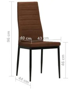 vidaXL Dining Chairs 4 pcs Brown Fabric