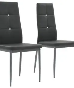 vidaXL Dining Chairs 2 pcs Grey Faux Leather