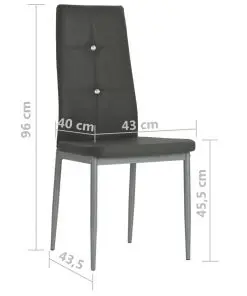 vidaXL Dining Chairs 2 pcs Grey Faux Leather