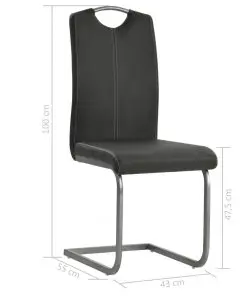 vidaXL Dining Chairs 4 pcs Grey Faux Leather