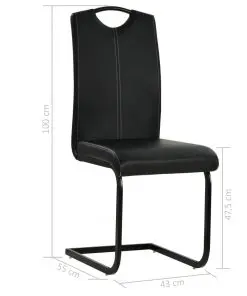 vidaXL Dining Chairs 4 pcs Black Faux Leather