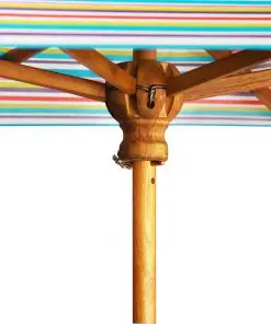 vidaXL Kids Picnic Table with Parasol 79x90x60 cm Solid Acacia Wood