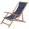 vidaXL Folding Beach Chair Fabric and Wooden Frame Blue vidaXL Folding Beach Chair Fabric and Wooden Frame Blue
