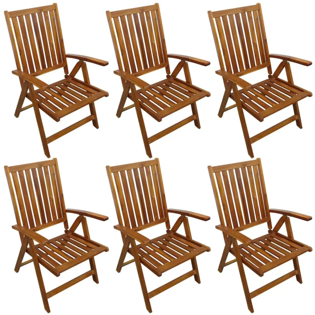 vidaXL 7 Piece Outdoor Dining Set Solid Acacia Wood