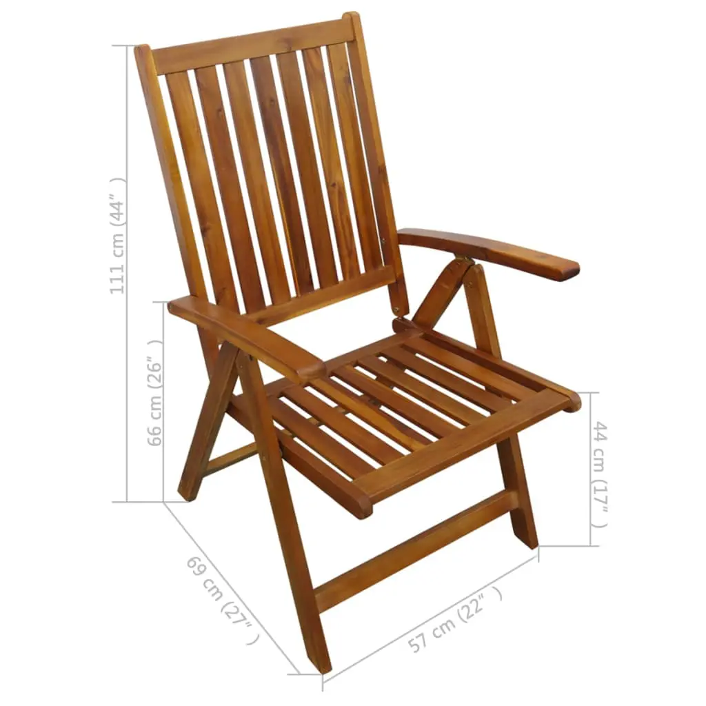 vidaXL 7 Piece Outdoor Dining Set Solid Acacia Wood