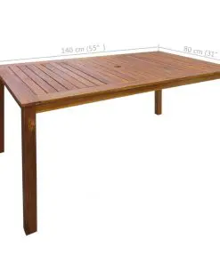 vidaXL 7 Piece Outdoor Dining Set Solid Acacia Wood