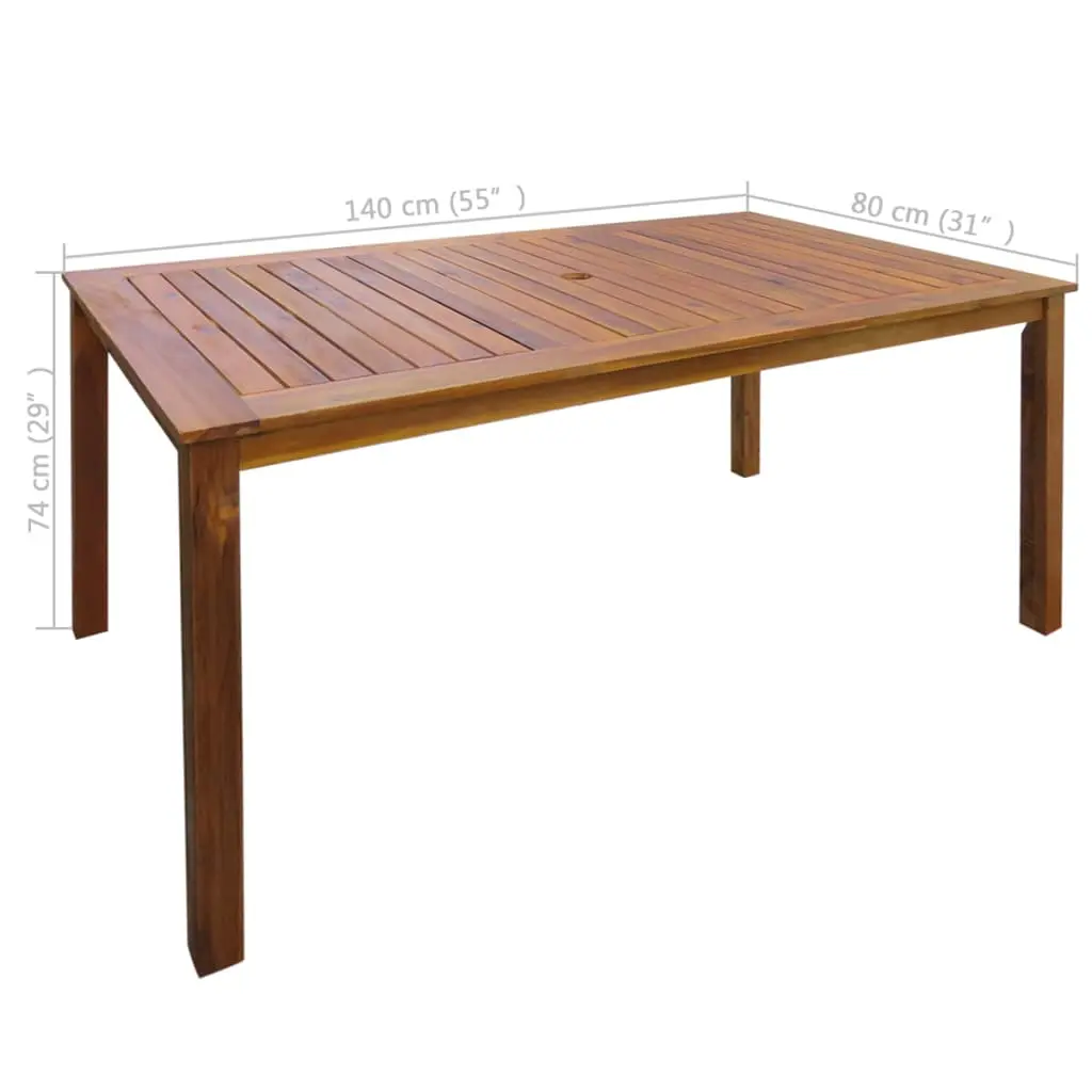 vidaXL 7 Piece Outdoor Dining Set Solid Acacia Wood