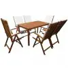 vidaXL 7 Piece Outdoor Dining Set with Cushions Solid Acacia Wood vidaXL 7 Piece Outdoor Dining Set with Cushions Solid Acacia Wood