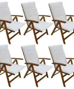 vidaXL 7 Piece Outdoor Dining Set with Cushions Solid Acacia Wood