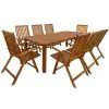 vidaXL 9 Piece Outdoor Dining Set Solid Acacia Wood