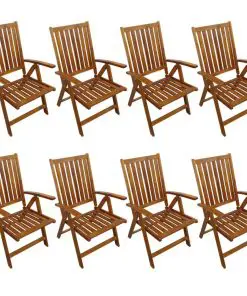 vidaXL 9 Piece Outdoor Dining Set Solid Acacia Wood