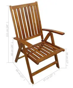 vidaXL 9 Piece Outdoor Dining Set Solid Acacia Wood