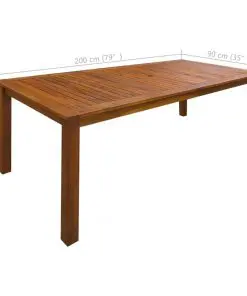 vidaXL 9 Piece Outdoor Dining Set Solid Acacia Wood