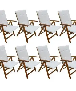vidaXL 9 Piece Outdoor Dining Set with Cushions Solid Acacia Wood