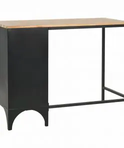 vidaXL Single Pedestal Desk Solid Firwood and Steel 100x50x76 cm