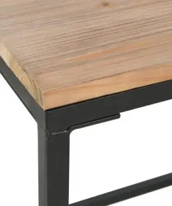 vidaXL Single Pedestal Desk Solid Firwood and Steel 100x50x76 cm