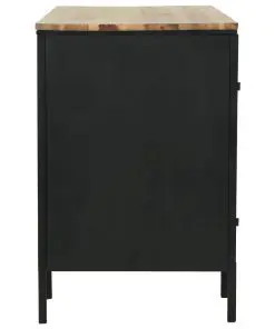 vidaXL Double Pedestal Desk Solid Firwood and Steel 120x50x76 cm