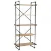 vidaXL Bookcase Solid Firwood and Steel 80x42x180 cm vidaXL Bookcase Solid Firwood and Steel 80x42x180 cm