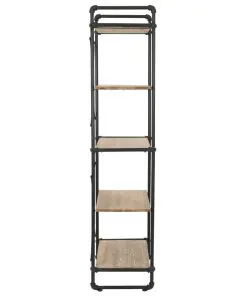 vidaXL Bookcase Solid Firwood and Steel 80x42x180 cm