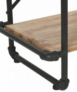 vidaXL Bookcase Solid Firwood and Steel 80x42x180 cm