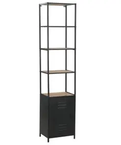 vidaXL Bookcase Solid Firwood and Steel 40.5×32.5×180 cm