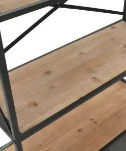 vidaXL Bookcase Solid Firwood and Steel 80×32.5×180 cm